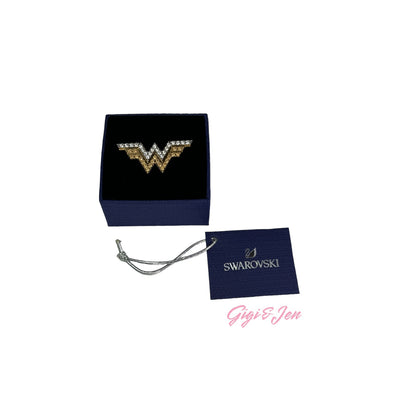 Swarovski Fit Wonder Woman double ring Gold tone 50-52