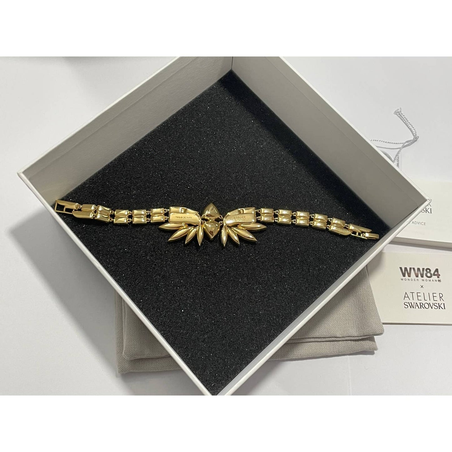 Swarovski Wonder Woman bangle Gold tone, Gold-tone plated New