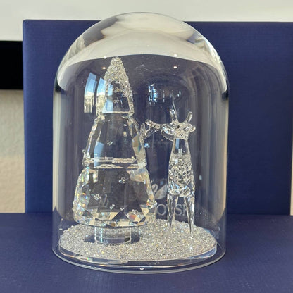 Swarovski Bell Jar - Pine Tree & Stag Figurine