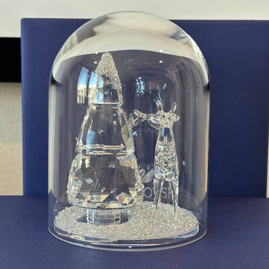 Swarovski Bell Jar - Pine Tree & Stag Figurine
