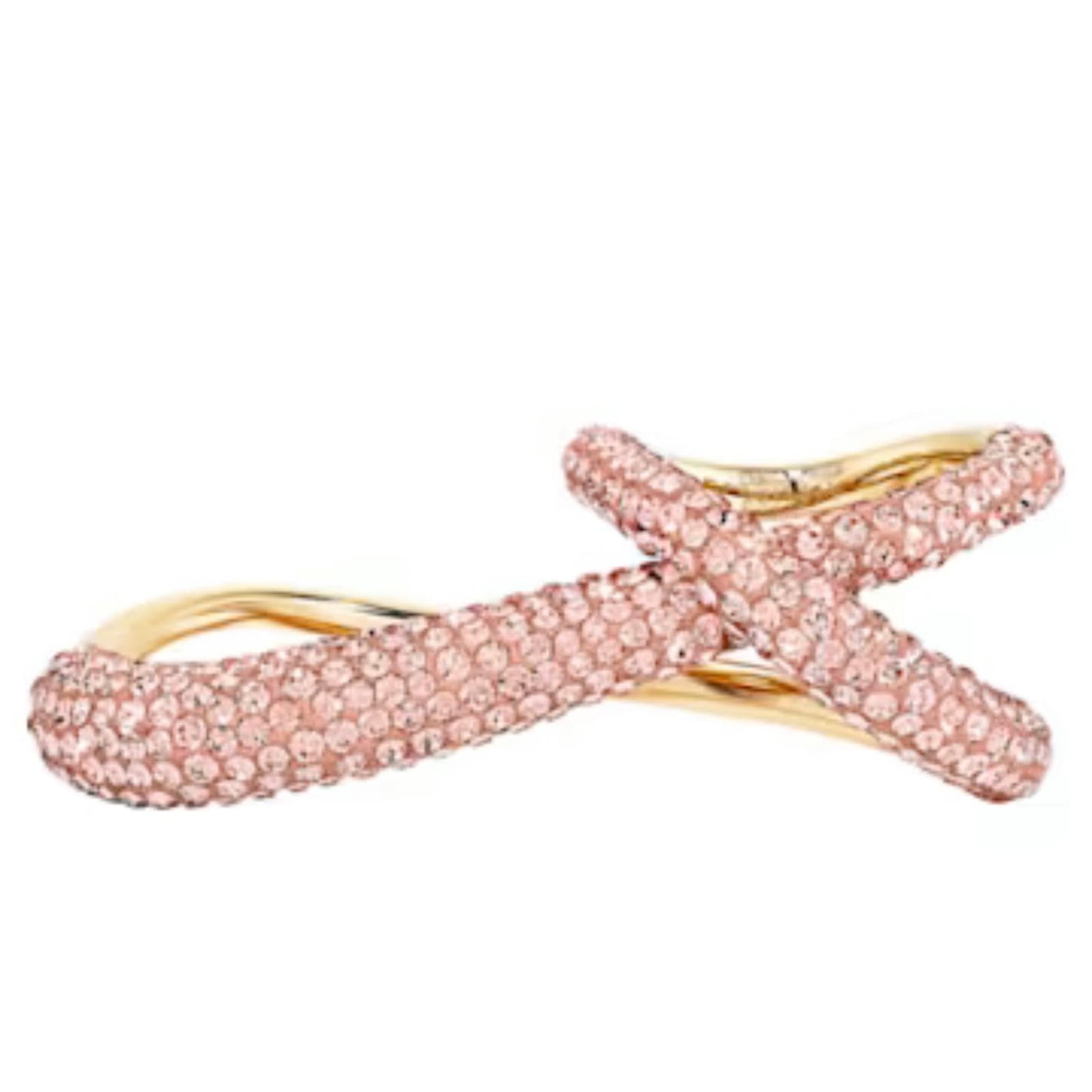 Swarovski Atelier Tigris double ring Pink, Gold-tone plated