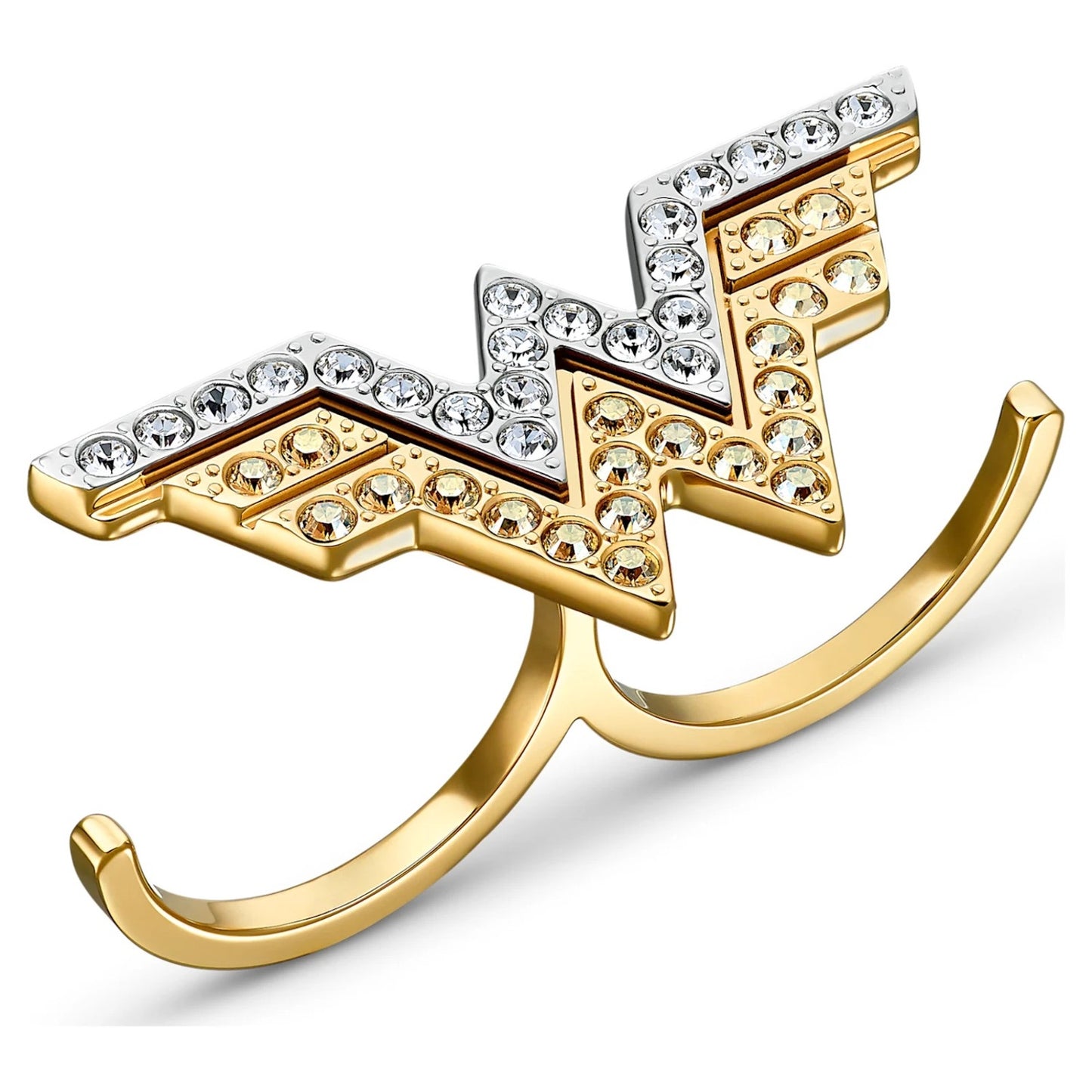 Swarovski Fit Wonder Woman double ring Gold tone 50-52