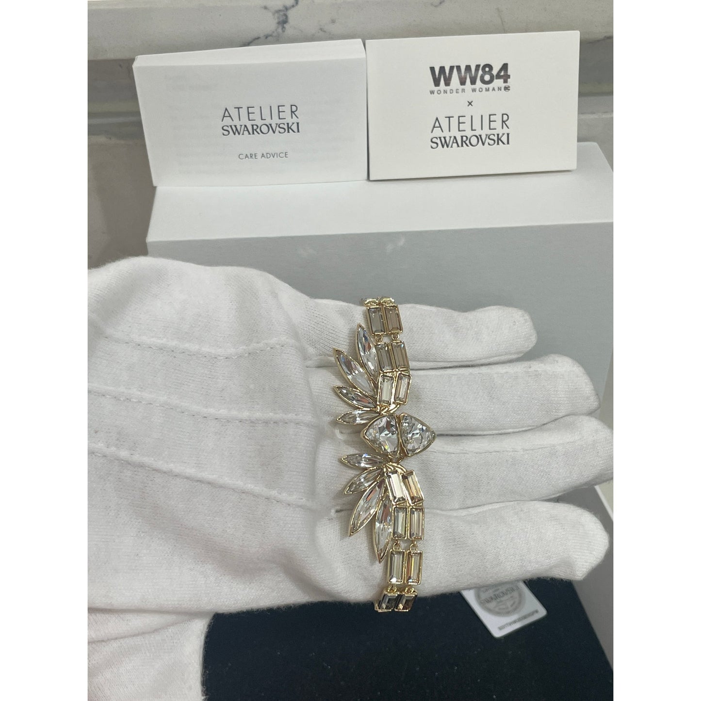 Swarovski Wonder Woman bangle Gold tone, Gold-tone plated New