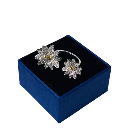 Swarovski Eternal Flower open ring Flower, Yellow, Mixed metal finish SIZE 58/8