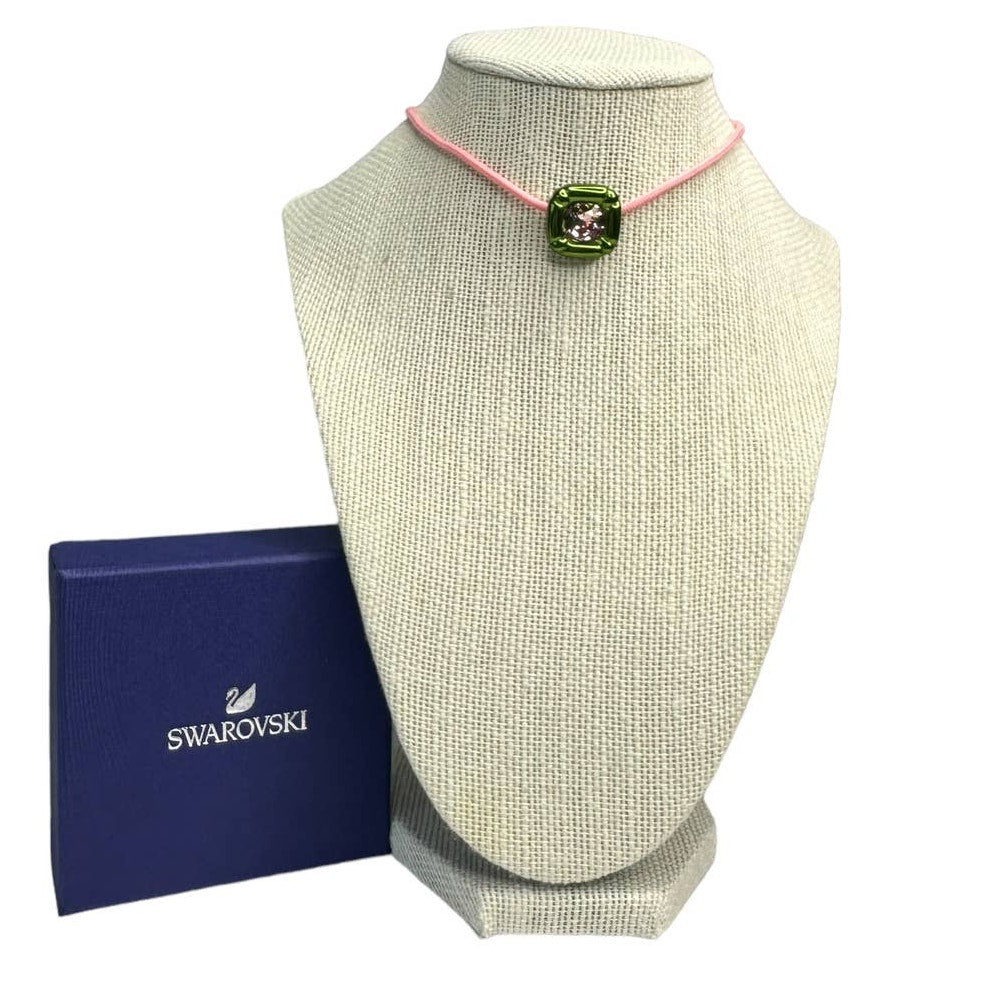 Swarovski Dulcis Cushion cut, Green choker Necklace