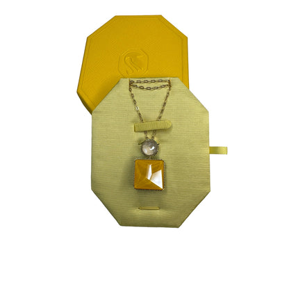 Swarovski Orbita necklace Square cut, Multicolored, Gold-tone plated