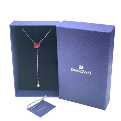 Swarovski Iconic Swan necklace Swan, Red, Gold-tone plated