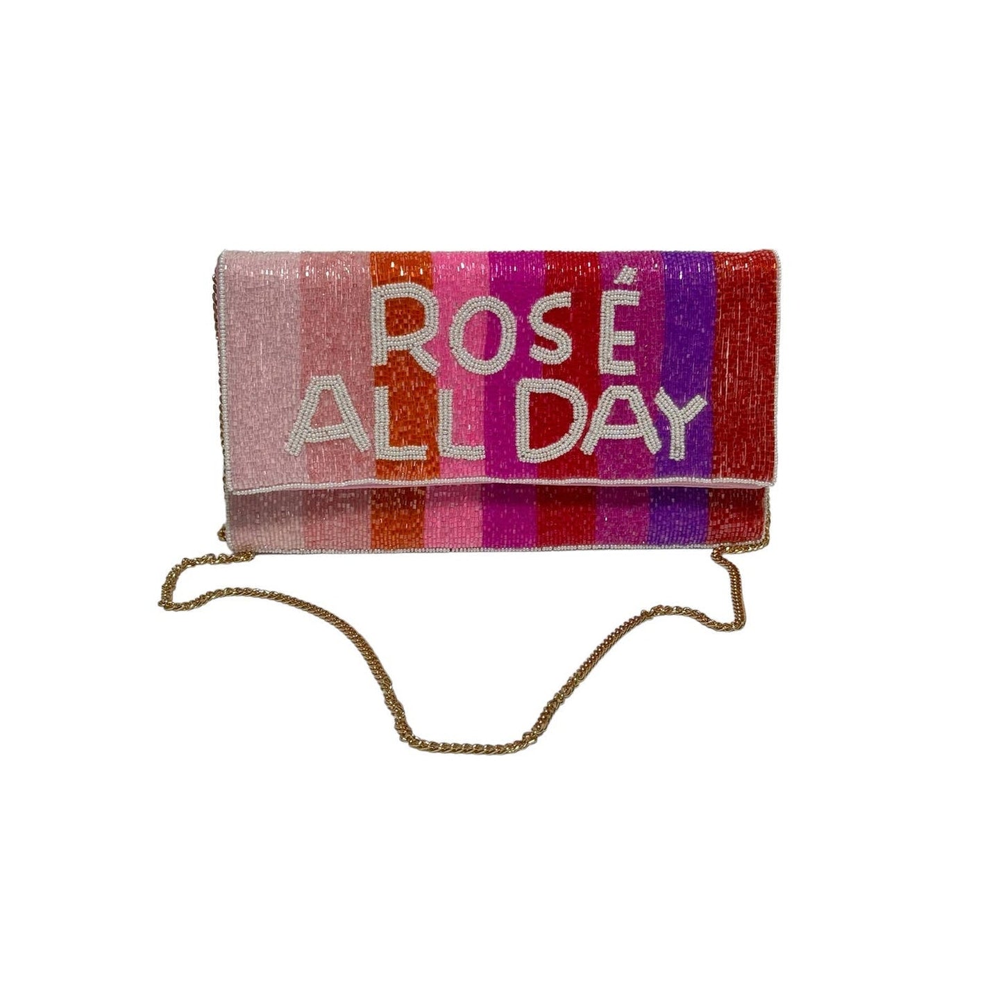 Rosé All Day Beaded Clutch/Crossbody Purse - Shades of Pink, New Night Out Bag