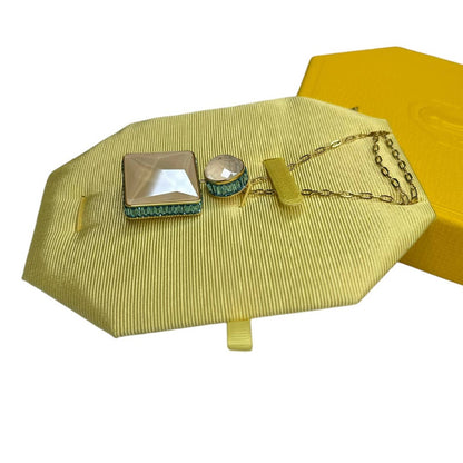 Swarovski Orbita necklace Square cut, Multicolored, Gold-tone plated