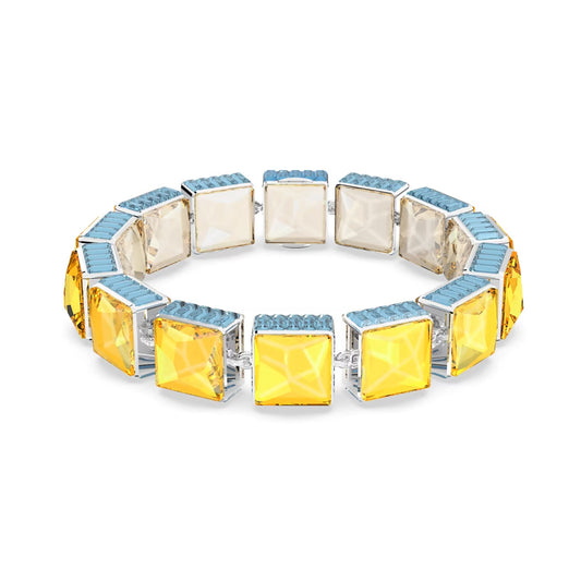 Swarovski Orbita Square cut, Multicolored Magnetic closure bracelet