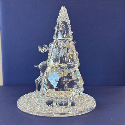 Swarovski Bell Jar - Pine Tree & Stag Figurine