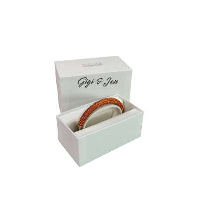 Swarovski atelier Tigris bangle Orange, Rhodium plated M Bracelet