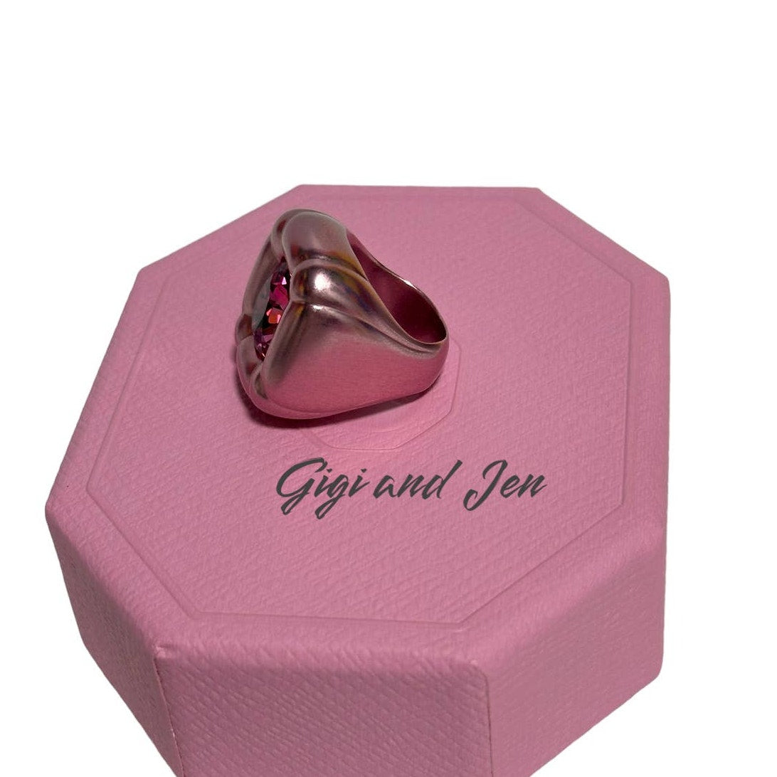 Swarovski Dulcis cocktail ring Cushion cut, Pink  55 / 7 USA