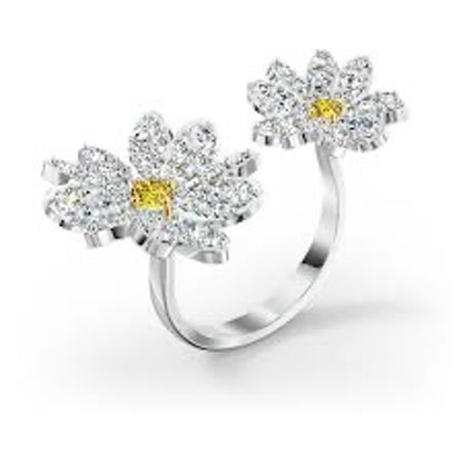 Swarovski Eternal Flower open ring Flower, Yellow, Mixed metal finish SIZE 58/8