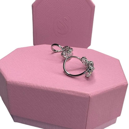 Swarovski Millenia cocktail ring Set, White, Rhodium plated 50/52 EUR - 5/6 USA