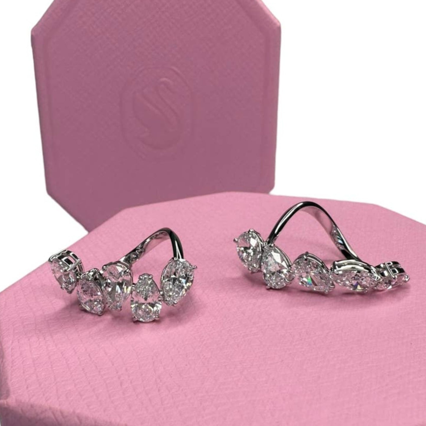 Swarovski Millenia cocktail ring Set, White, Rhodium plated 50/52 EUR - 5/6 USA