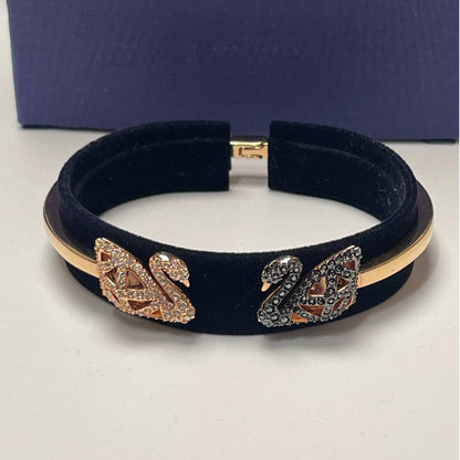 Swarovski Facet Swan Bangle Bracelet Multi Color, Size M