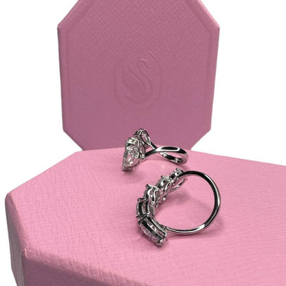 Swarovski Millenia cocktail ring Set, White, Rhodium plated 50/52 EUR - 5/6 USA