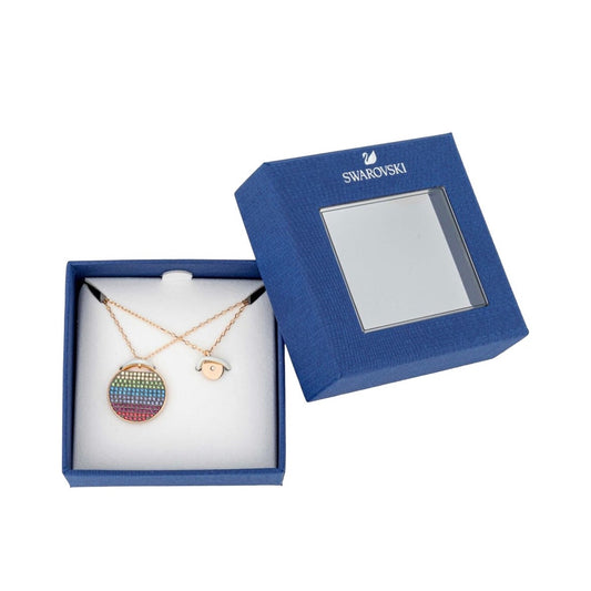 Swarovski Double Layered Rainbow Pendant Necklace