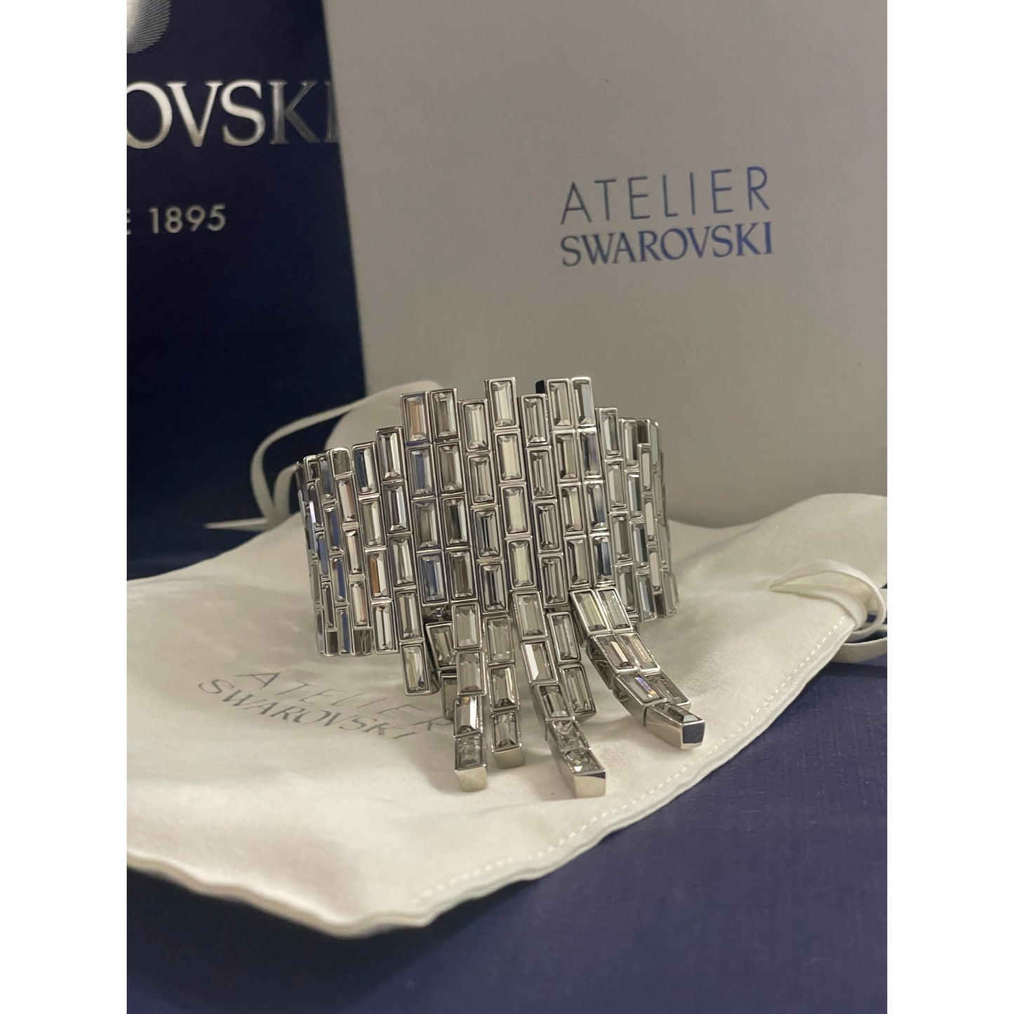Swarovski Atelier Crystal Silver Shade Fluid Azzurro Bracelet 5483204