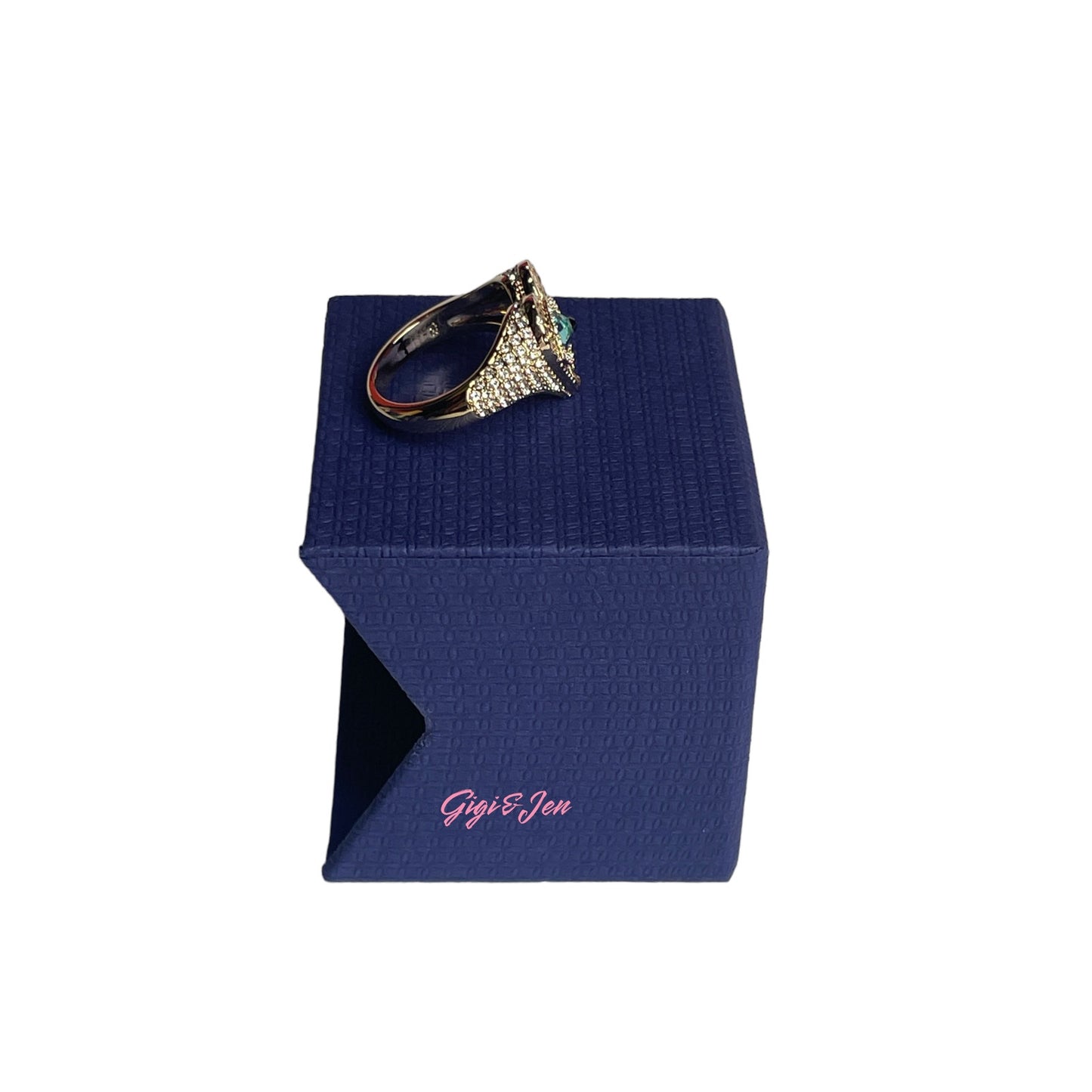Swarovski Lucky Goddess Heart  EVIL EYE Ring Gold Tone Size 58 EUR / 8 USA