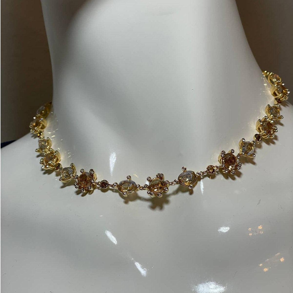 Swarovski Olive All Round Necklace Multi Color Gold Plated