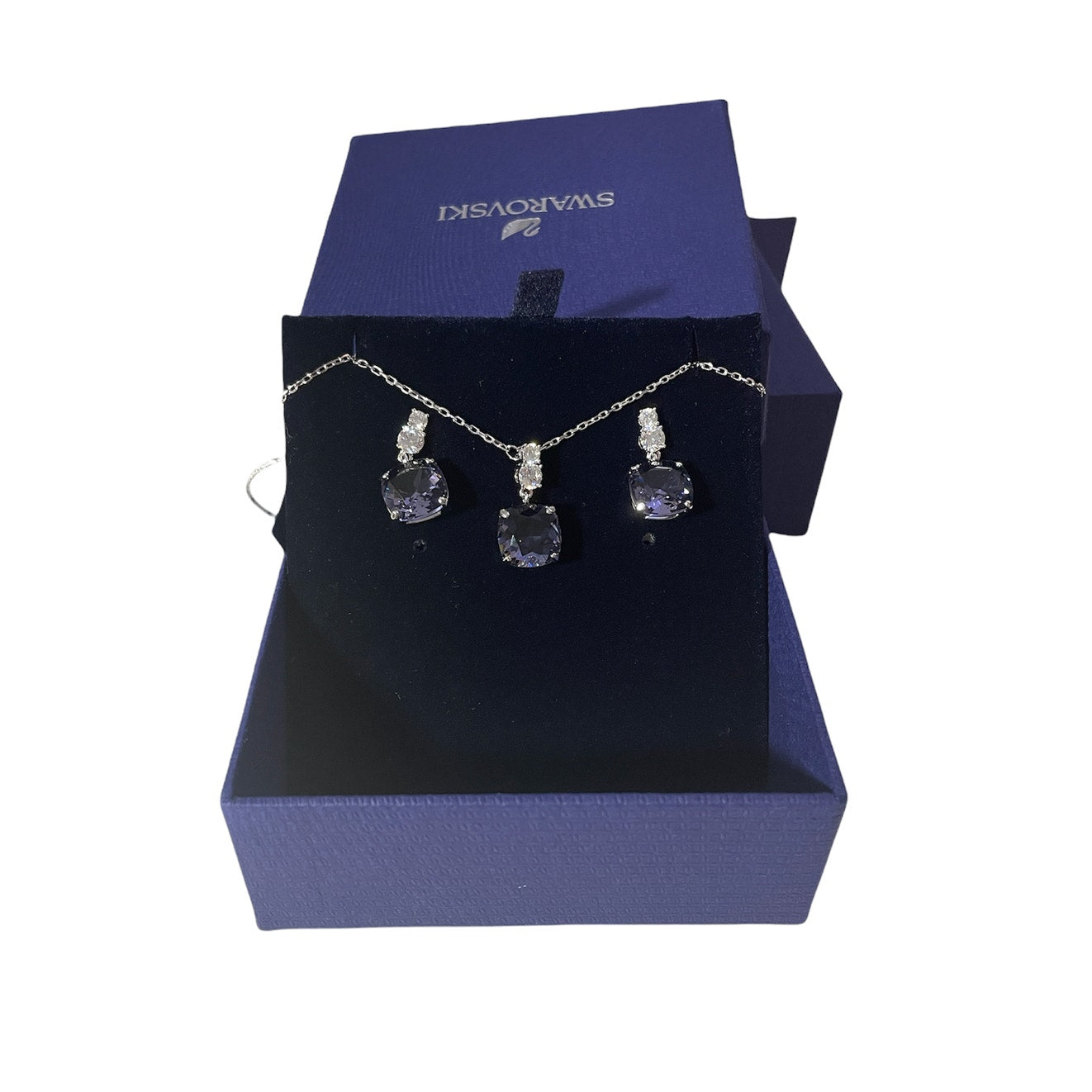 SWAROVSKI Women's Vintage Set Rhodium Plating Necklace and earrings set Jewlery set