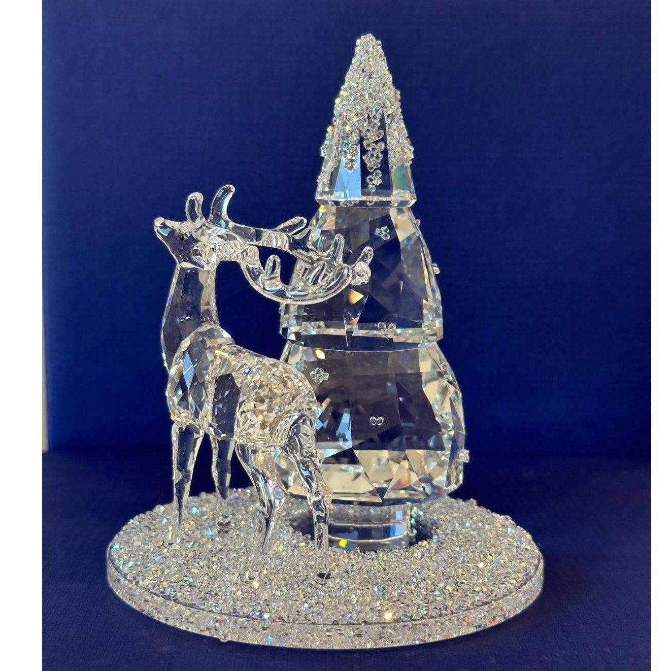 Swarovski Bell Jar - Pine Tree & Stag Figurine