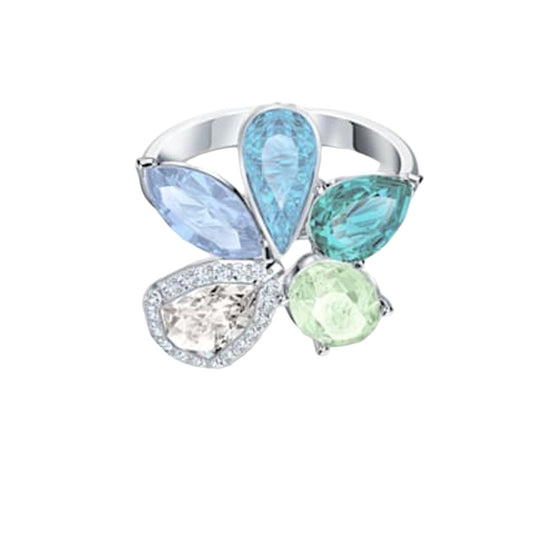 Swarovski Sunny Ring, Light multi-colored, Rhodium plated Size EUR 52 / 6 USA