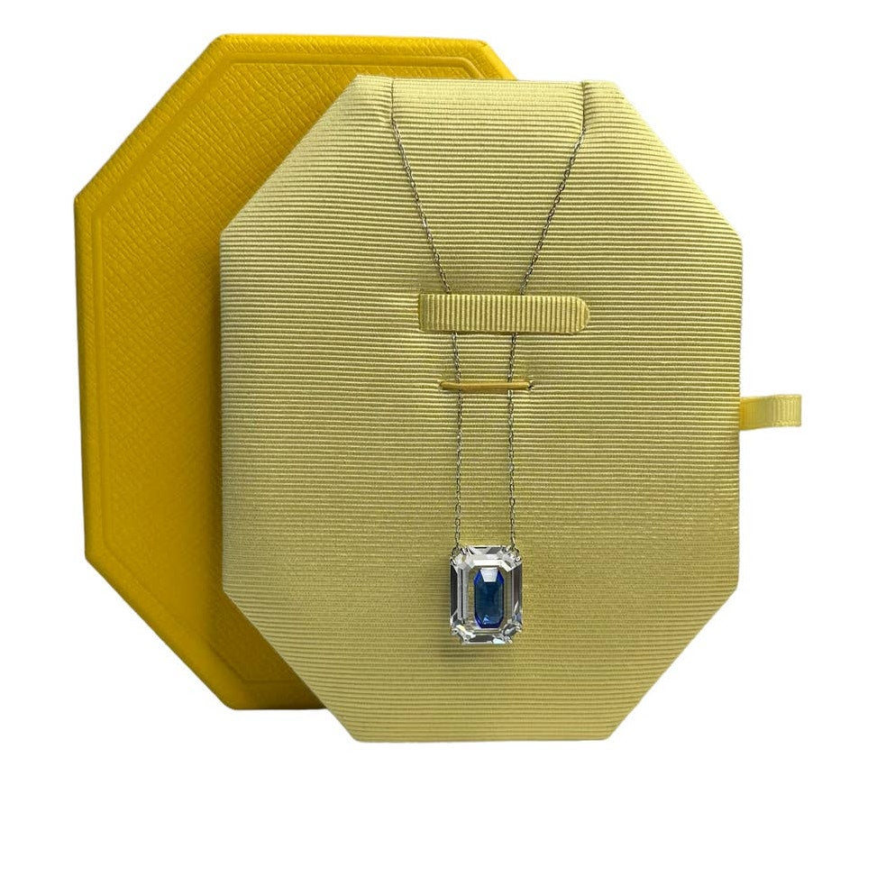 Swarovski Chroma Octagon cut, Blue, Rhodium plated Necklace