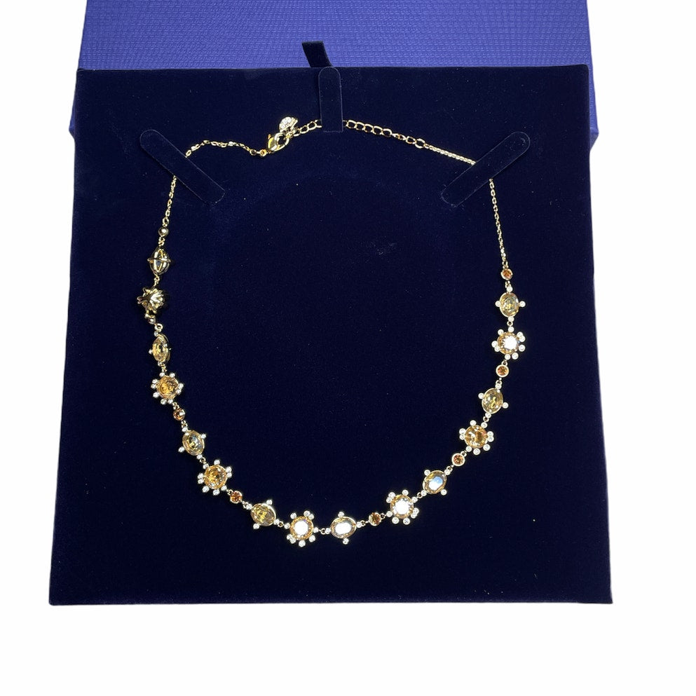 Swarovski Olive All Round Necklace Multi Color Gold Plated