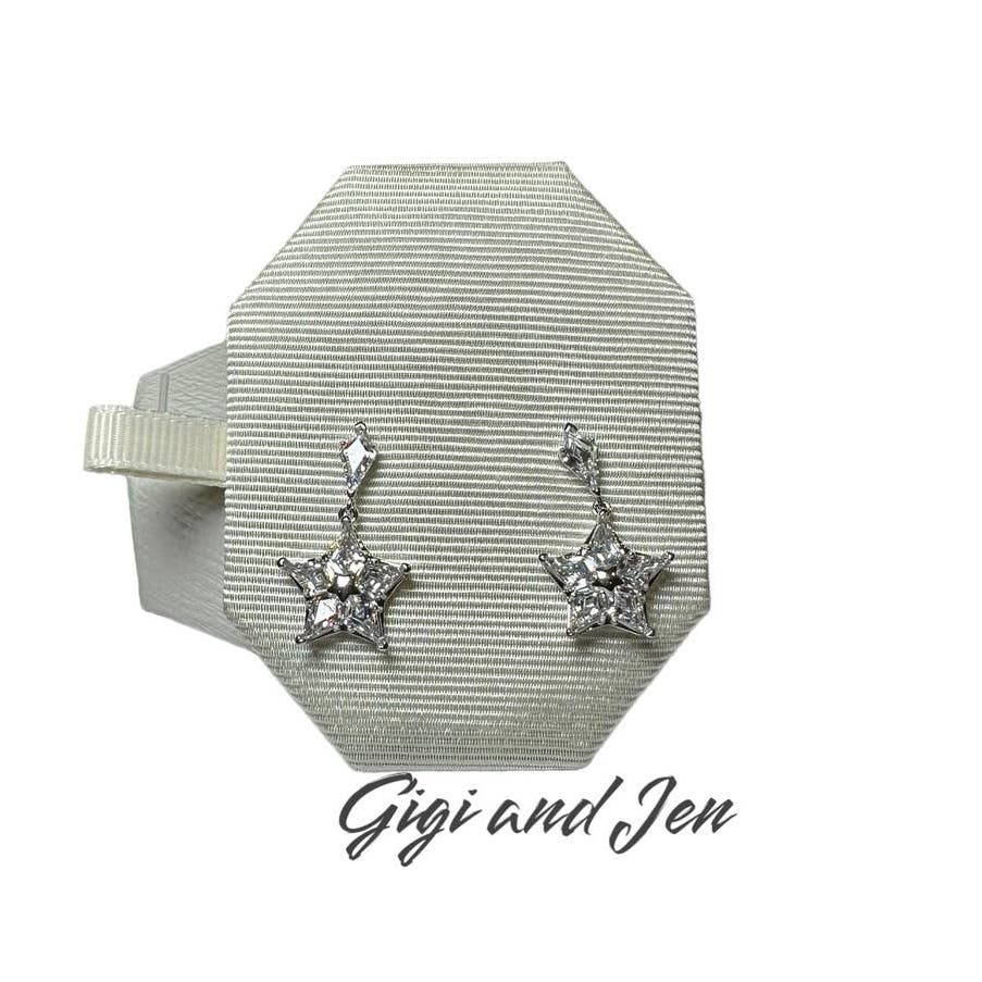 Swarovski Stella drop earrings Kite cut, Star, White, Rhodium plated