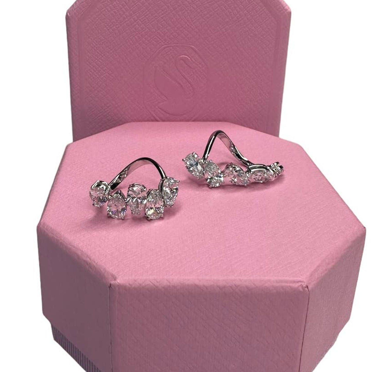 Swarovski Millenia cocktail ring Set, White, Rhodium plated 50/52 EUR - 5/6 USA