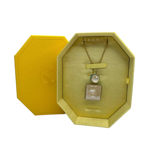 Swarovski Orbita necklace Square cut, Multicolored, Gold-tone plated