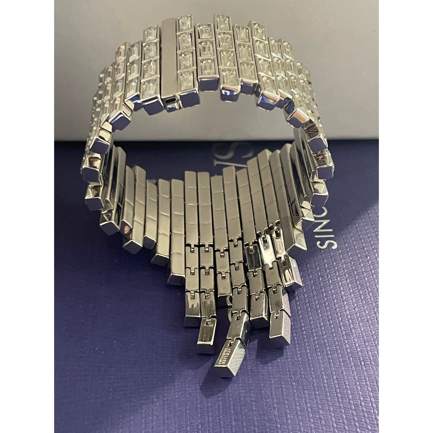 Swarovski Atelier Crystal Silver Shade Fluid Azzurro Bracelet 5483204
