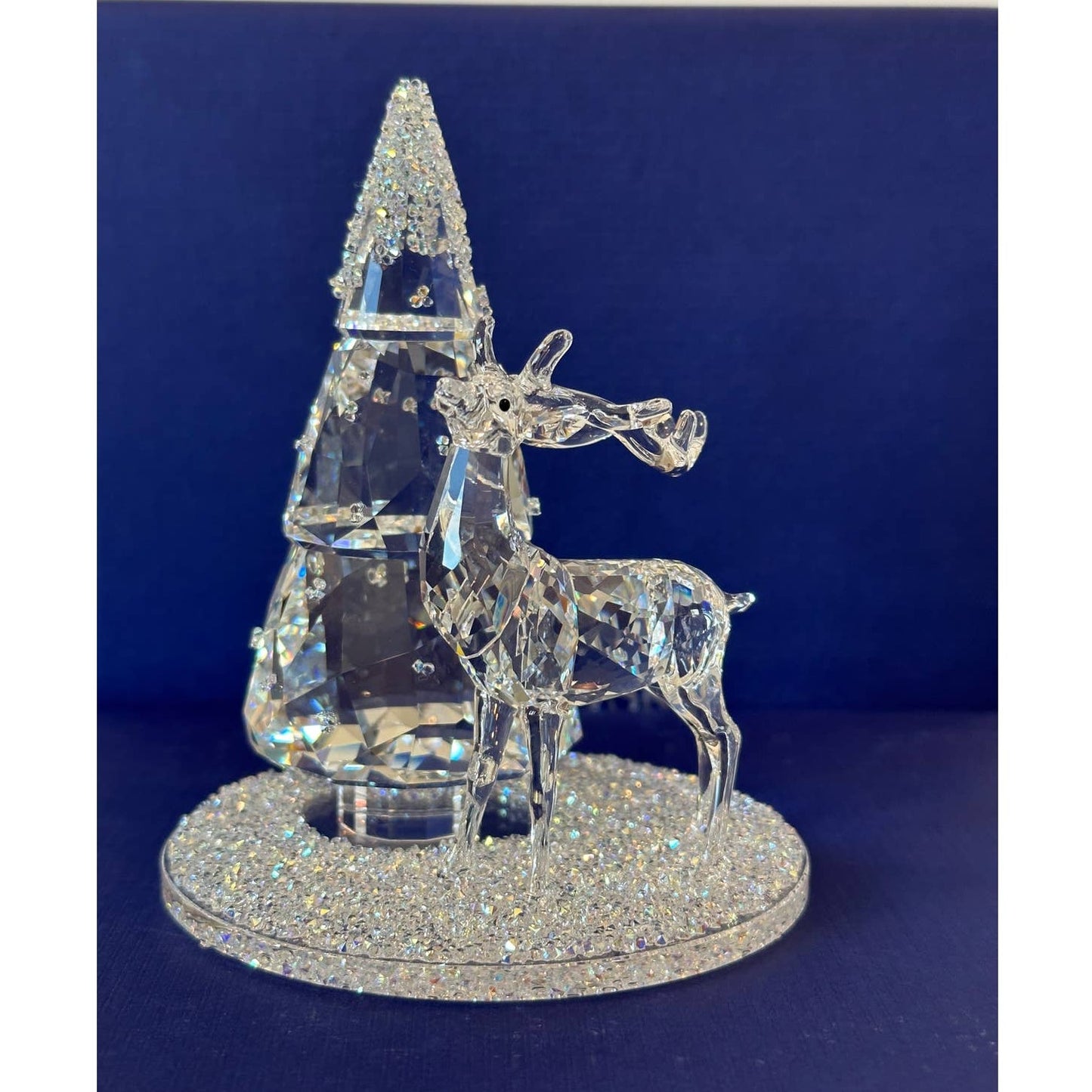 Swarovski Bell Jar - Pine Tree & Stag Figurine
