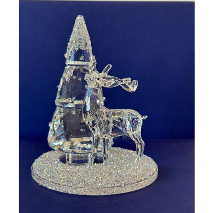 Swarovski Bell Jar - Pine Tree & Stag Figurine
