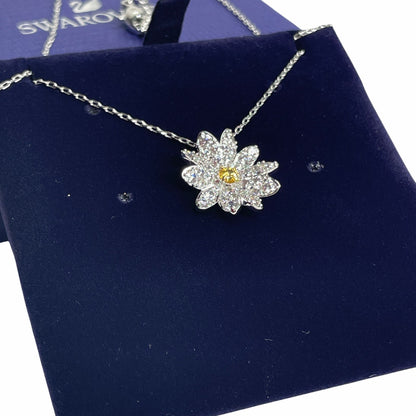 Swarovski Women's Eternal Flower Pendant Yellow Mixed Metal Finish Necklace