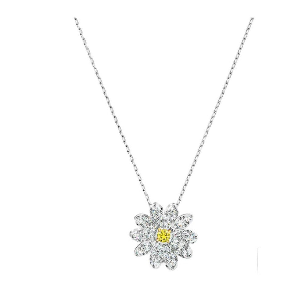 Swarovski Women's Eternal Flower Pendant Yellow Mixed Metal Finish Necklace