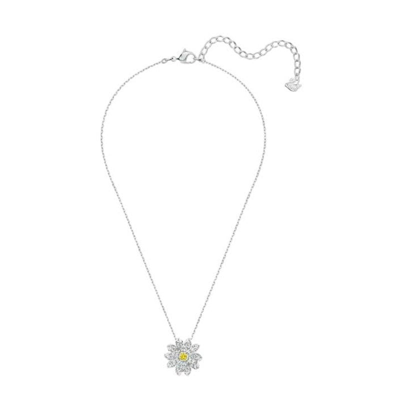 Swarovski Women's Eternal Flower Pendant Yellow Mixed Metal Finish Necklace