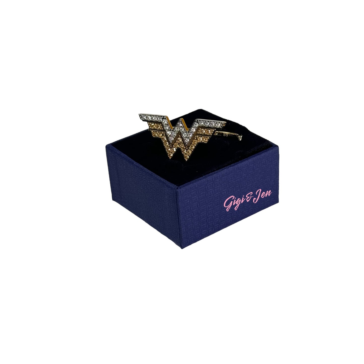 Swarovski Fit Wonder Woman double ring Gold tone 55-58