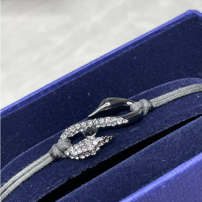 Swarovski Power Collection Hook Bracelet Dark Gray, Ruthenium plated