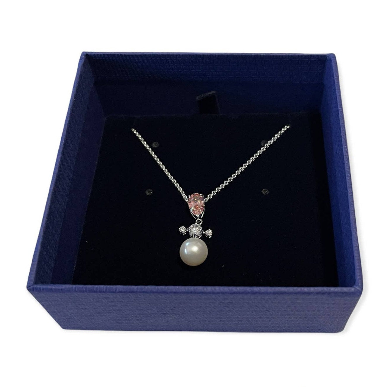 Swarovski Perfection Silver Necklace Pink RHS fashion Crystal Pearl New