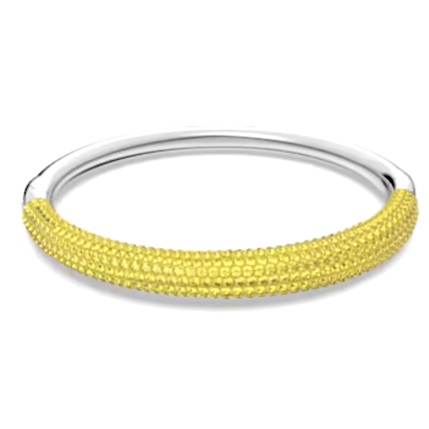 Swarovski Atelier Tigris bangle Yellow, Rhodium plated L Bracelet