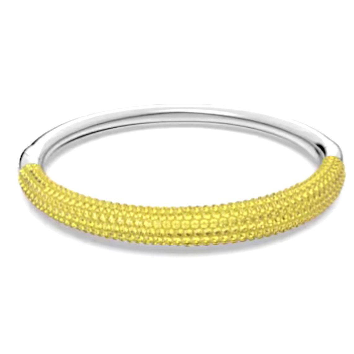 Swarovski Atelier Tigris bangle Yellow, Rhodium plated M Bracelet