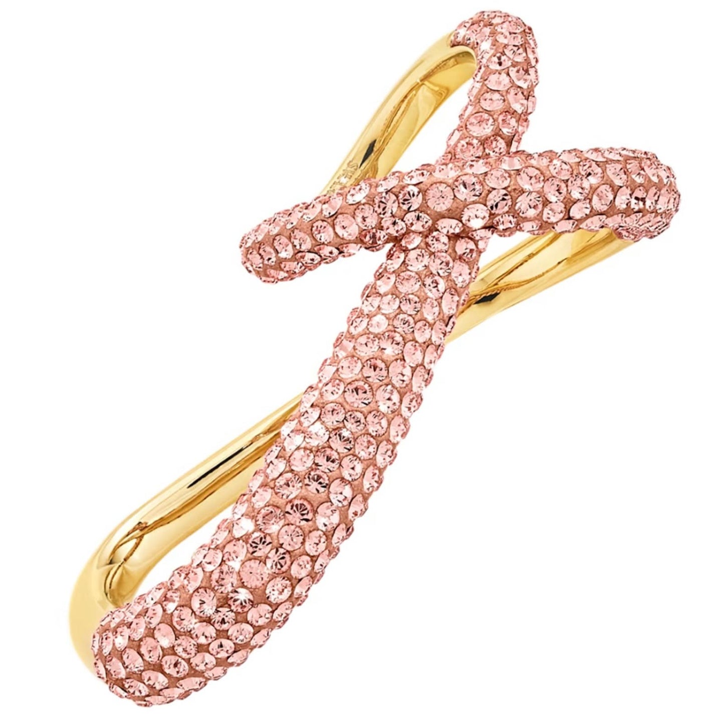 Swarovski Atelier Tigris double ring Pink, Gold-tone plated