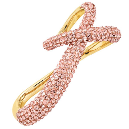 Swarovski Atelier Tigris double ring Pink, Gold-tone plated