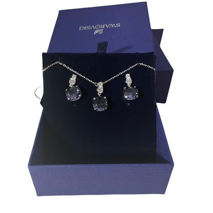 SWAROVSKI Women's Vintage Set Rhodium Plating Necklace and earrings set Jewlery set