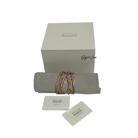 Swarovski Atelier Tigris cuff Pink, Gold-tone plated Material New