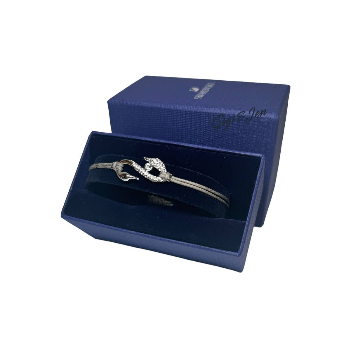 Swarovski Power Collection Hook Bracelet Dark Gray, Ruthenium plated
